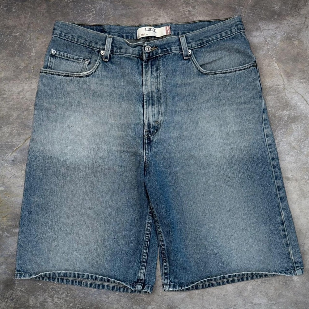 Vintage Levis 569 Loose Fit Baggy Jean Shorts Men's 35 Skater Grunge Jorts Y2K